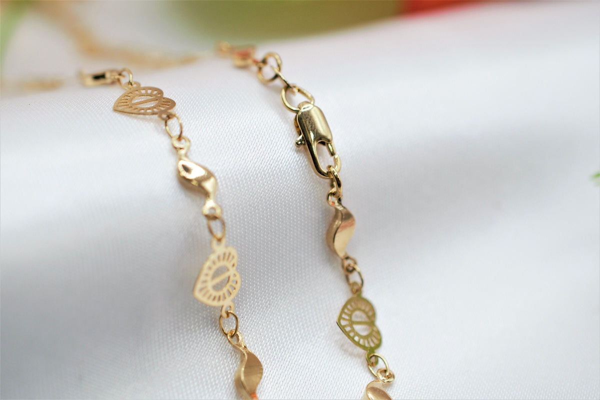 18 Inch 18K Gold Filled Alternative Chain: Heart Link Style - Durable , Jewelry Making Supply