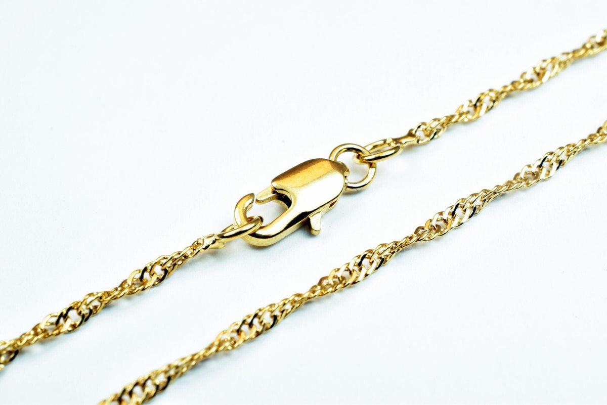 18K Gold Filled Alternative Singapore Chain - 31 Inch Length, Fine Jewelry Making Chain - Durable Gold Finish, Alloy