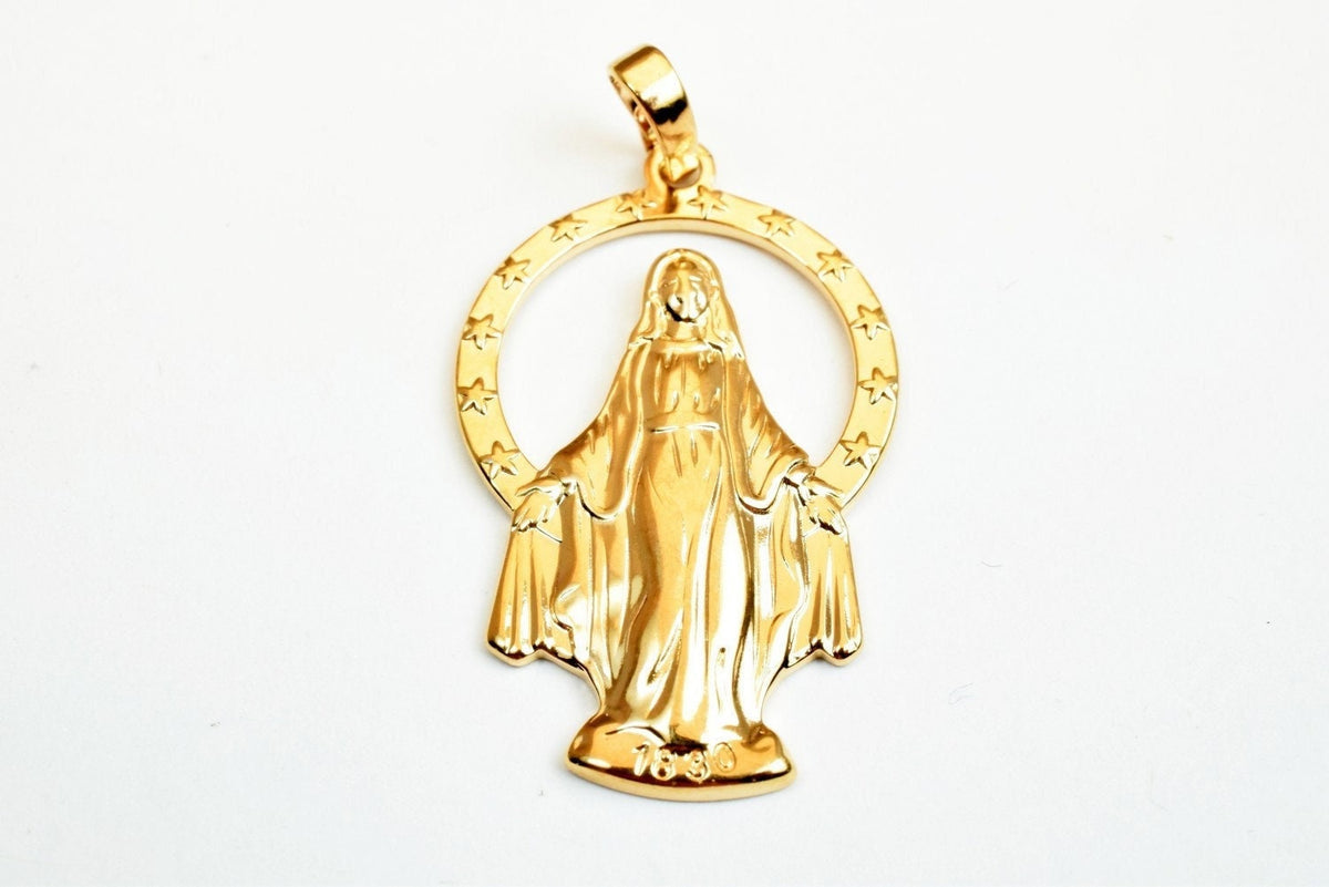 18k rose as as gold filled* tarnish resistant holy virgin mary pendant saint mary charm pendants size 36x22mm for jewelry...