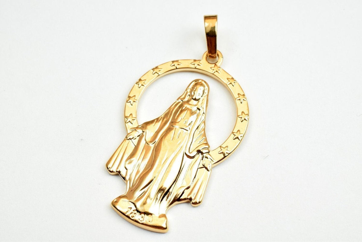 18k rose as as gold filled* tarnish resistant holy virgin mary pendant saint mary charm pendants size 36x22mm for jewelry...