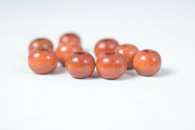 14mm Round Large Hole Natural Red/Brown Wood Beads, Wooden Beading Tools, Large Hole, 3mm hole size Wood Beads, Macrame Be...