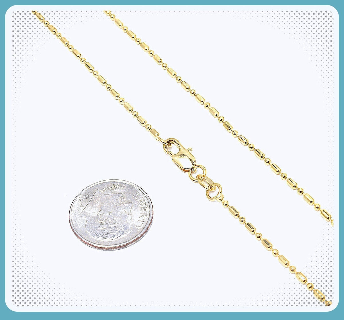 Beaded Ball Gold Filled Alternative Chain, Jewelry Making Supply, (18 Inch, 1.5mm Thickness, Tarnish Resistant)