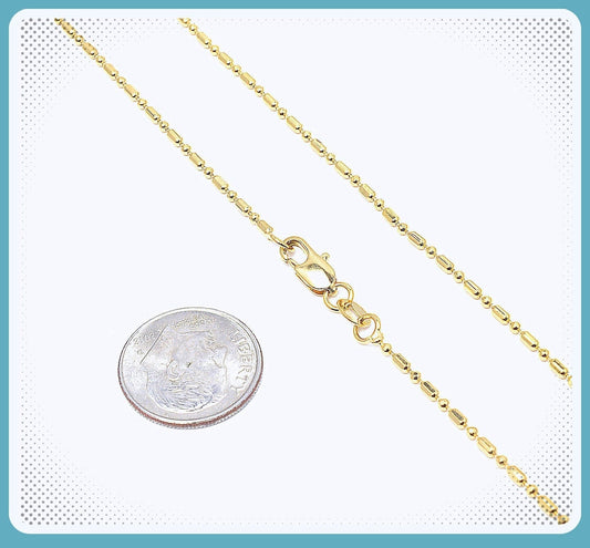 Beaded Ball Gold Filled Alternative Chain, Jewelry Making Supply, (18 Inch, 1.5mm Thickness, Tarnish Resistant)