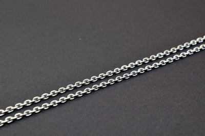 925 Sterling Silver Chain With Rhodium Filled Plated On Top for Jewelry Making By Foot Item# SSC037R jewelry making supplies