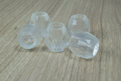 17x18mm Clear Frosty Cut  Lucite Plastic Beads, Beads,Vintage large hole,Plastic Clear Beads,Wholesale Clear Beads,Grooved...