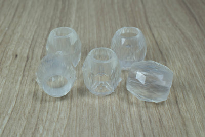 17x18mm Clear Frosty Cut  Lucite Plastic Beads, Beads,Vintage large hole,Plastic Clear Beads,Wholesale Clear Beads,Grooved...