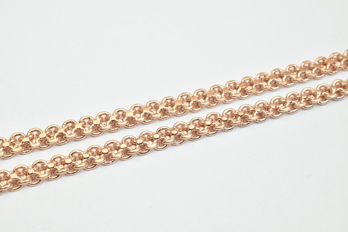 18K Rose gold filled EP tarnish resistant Chain 19" Inches Long 4mm Width 2mmThickness CG235 jewelry making supplies
