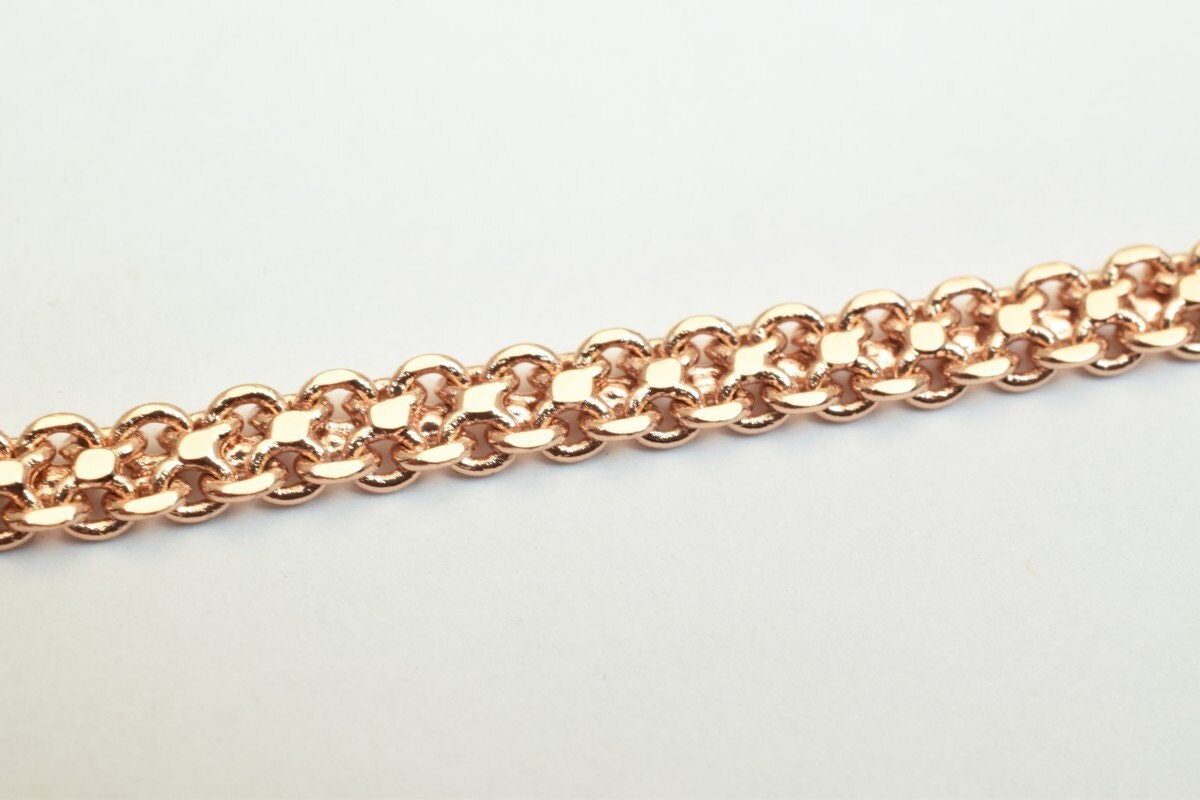 18K Rose gold filled EP tarnish resistant Chain 19" Inches Long 4mm Width 2mmThickness CG235 jewelry making supplies - det...