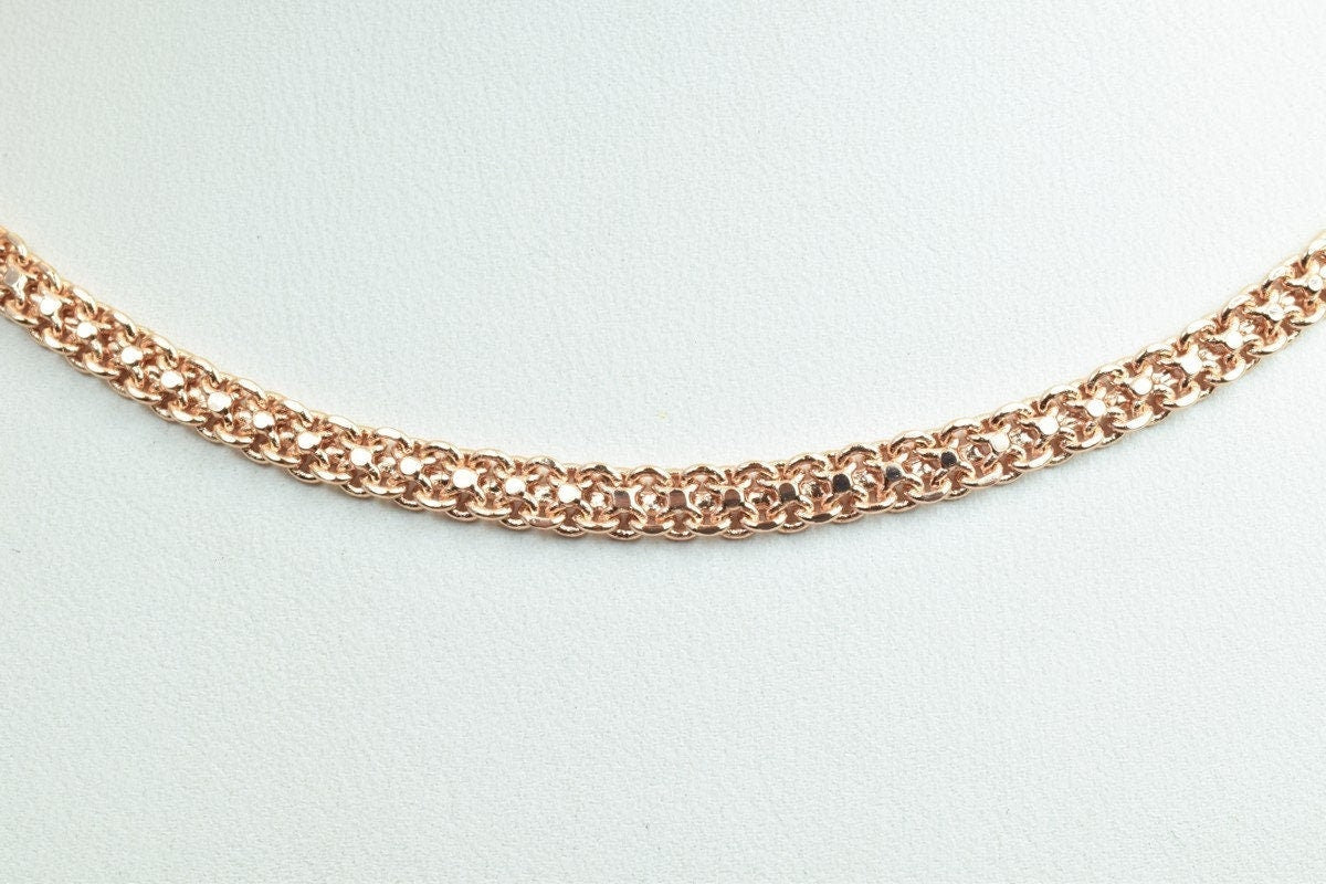 18K Rose gold filled EP tarnish resistant Chain 19" Inches Long 4mm Width 2mmThickness CG235 jewelry making supplies - det...