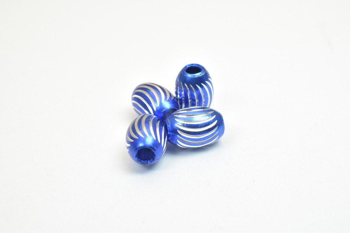 Aluminum Oval Beads European Beads With Large Hole Fit Charm European Bracelets or Necklace For Jewelry Making jewelry mak...