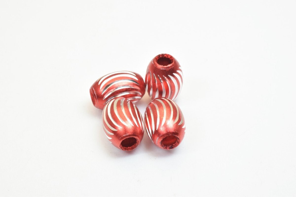 Aluminum Oval Beads European Beads With Large Hole Fit Charm European Bracelets or Necklace For Jewelry Making jewelry mak...