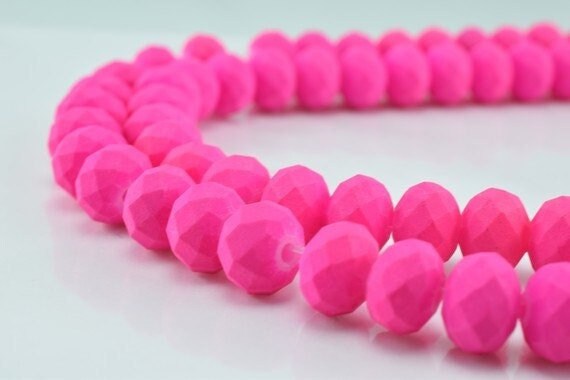Matte glass beads donut rondelle faceted for jewelry decoration chandelier 6x8mm 60 pcs ea item#789222043032 jewelry makin...