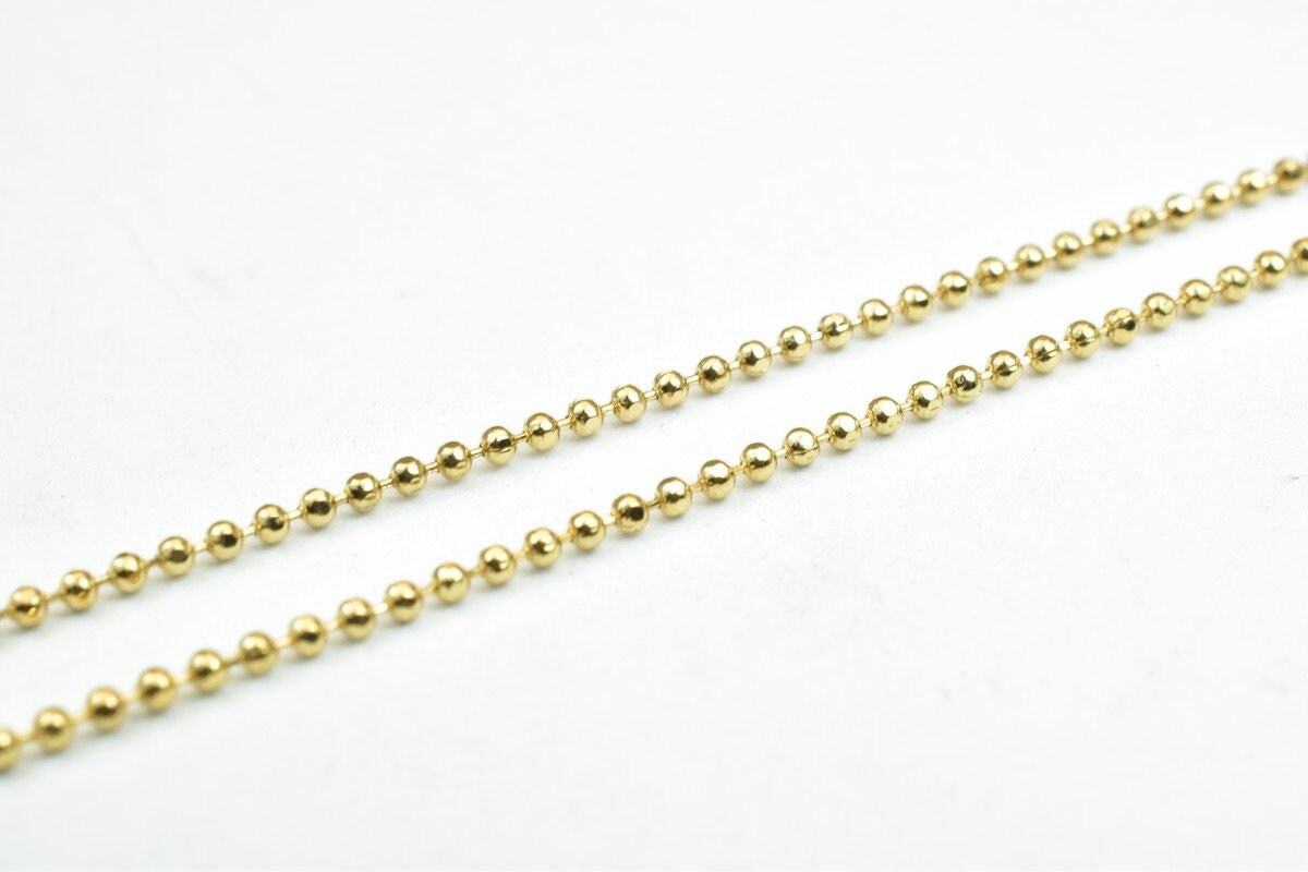 18K GF gold filled EP tarnish resistant Chain 17.25" Inch Round Ball Thickness 1mm For Jewelry Making CG267 jewelry making...