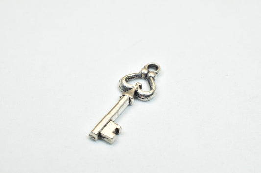 24 PCs Silver Key Alloy Pendant Charm Size 20x7mm Jump Ring 1mm, 2mm Thickness For Jewelry Making jewelry making supplies