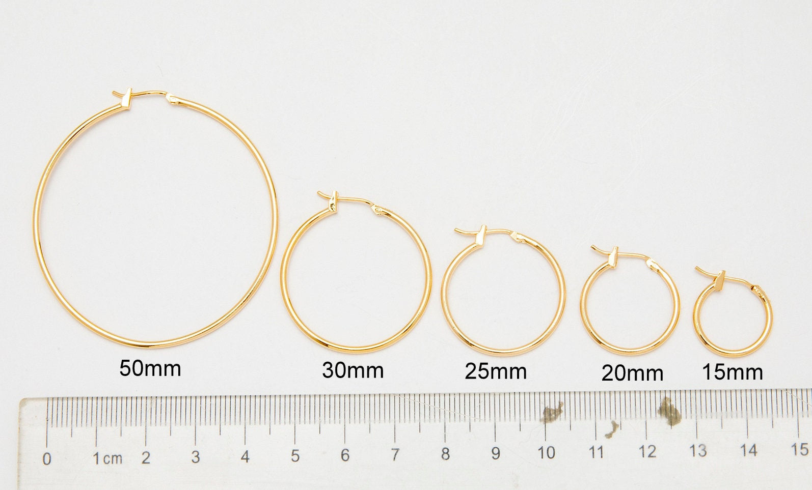 Gold-Filled Hoop Earrings Multi-Size Collection, Hypoallergenic, Water Resistant