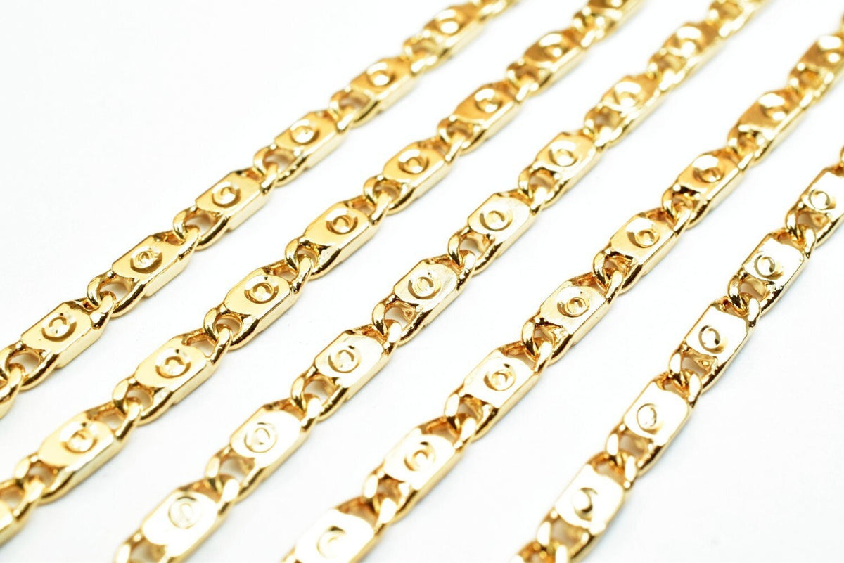 18K Gold Filled Alternative Jewelry Chain - 2mm Width, Tarnish Resistant Finish - Metal, 19 Inch Length, Craft Supply