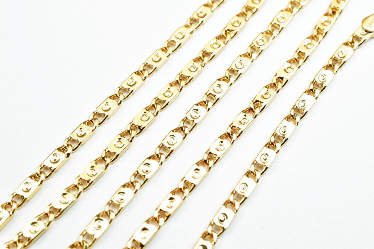 18K Gold Filled Alternative Jewelry Chain - 2mm Width, Tarnish Resistant Finish - Metal, 19 Inch Length, Craft Supply