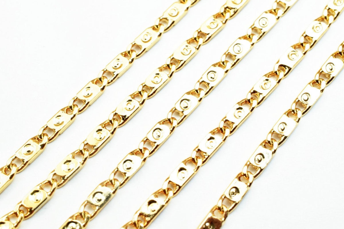 18K Gold Filled Alternative Jewelry Chain - 2mm Width, Tarnish Resistant Finish - Metal, 19 Inch Length, Craft Supply