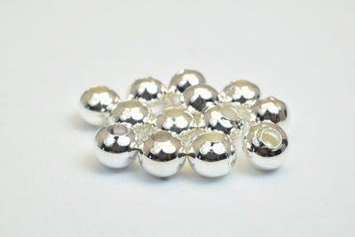 100 PCs Silver Plated Plain Round Beads 5mm Hole Size 2mm Item# 210001400369 jewelry making supplies - detail image 2