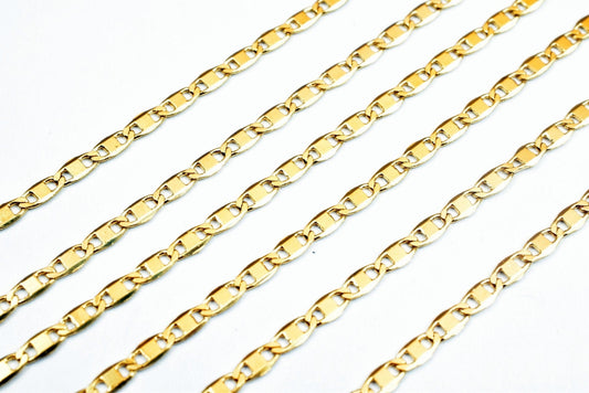 18K Gold Filled Alternative Anchor Chain Width 2mm - 32 Inch Long , Tarnish Resistant, Everyday Wear Jewelry