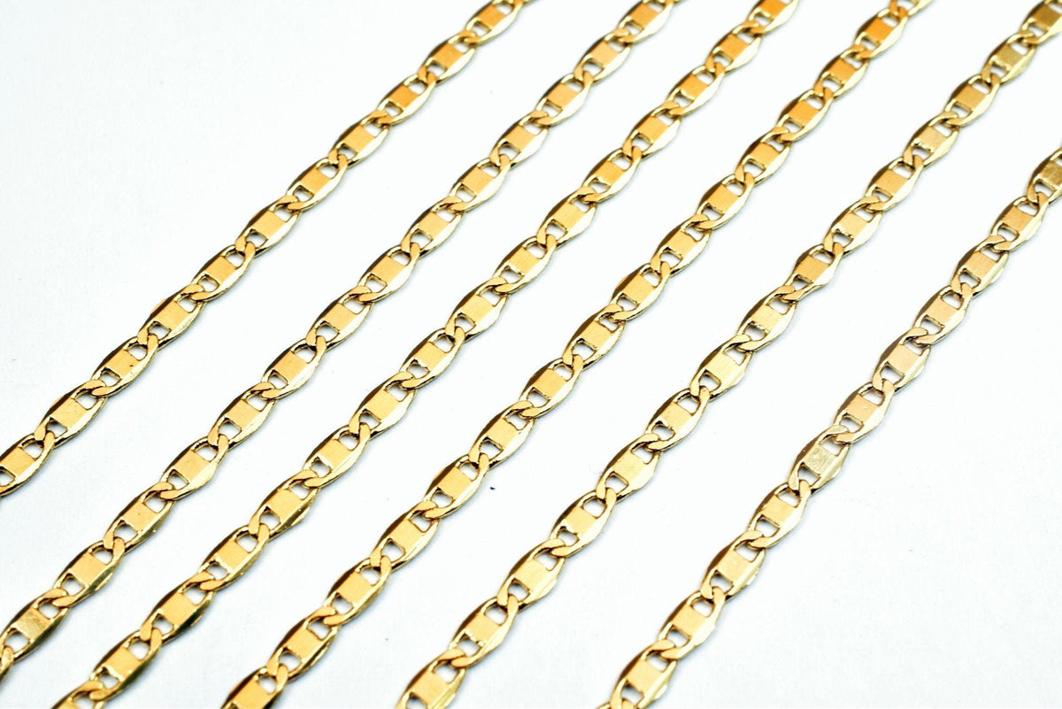 18K Gold Filled Alternative Anchor Chain Width 2mm - 32 Inch Long , Tarnish Resistant, Everyday Wear Jewelry