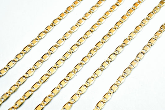 18K Gold Filled Alternative Anchor Chain Width 2mm - 32 Inch Long , Tarnish Resistant, Everyday Wear Jewelry