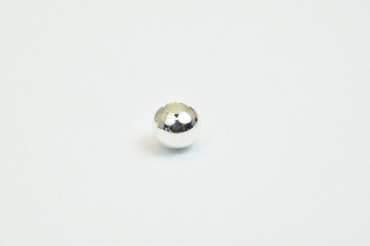 100 PCs Silver Plated Plain Round Beads 5mm Hole Size 2mm Item# 210001400369 jewelry making supplies - detail image 5
