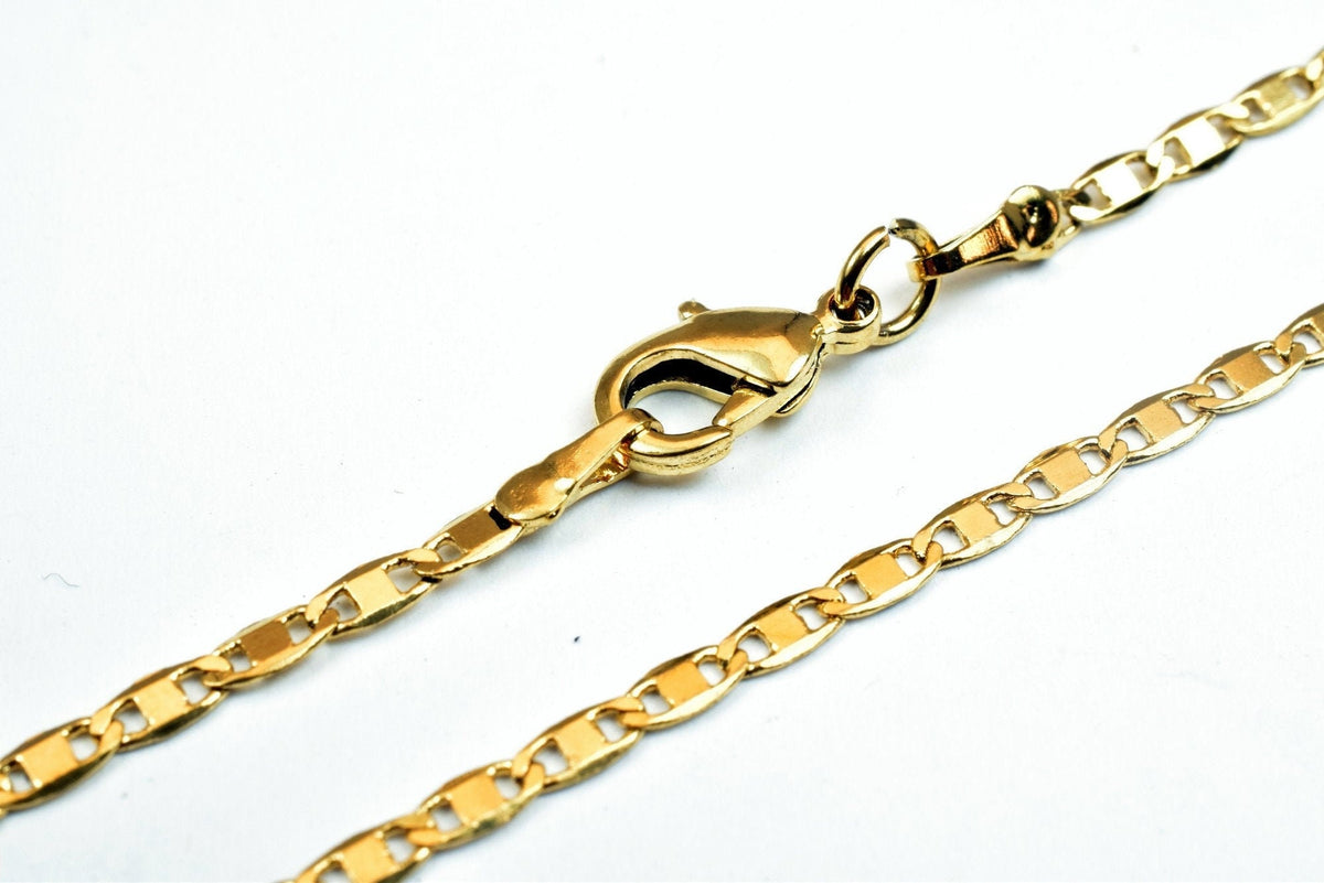 18K Gold Filled Alternative Anchor Chain Width 2mm - 32 Inch Long , Tarnish Resistant, Everyday Wear Jewelry