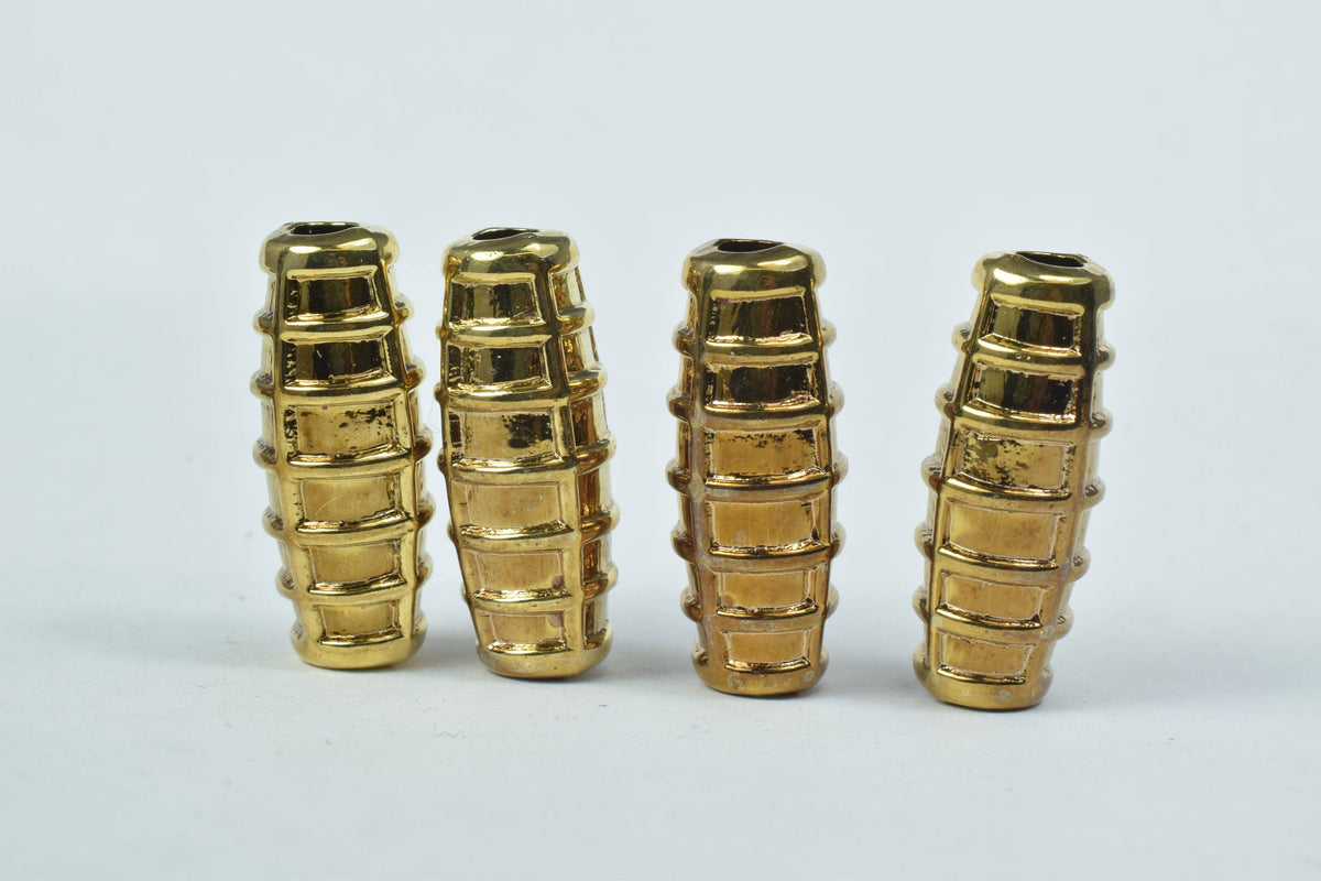 11x26mm Plastic Textured African Resin Tube Beads/Tube Plastic Textured Beading Tools/Textured Wholesale Beads/Antique Gol...
