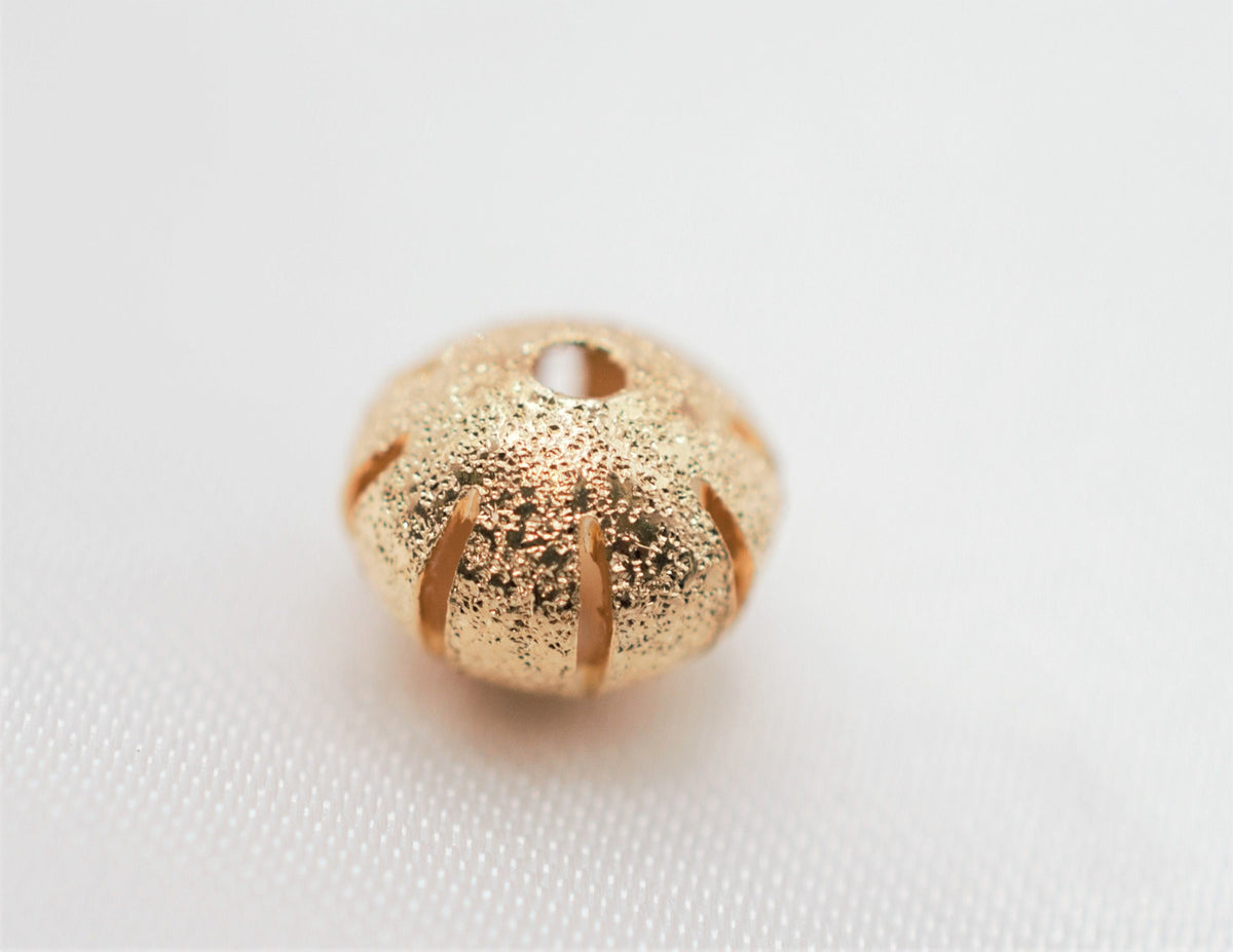 18K Gold Filled Alternative Diamond Cut Bead - Pinky Gold Tone, 8mm Round & 7x9mm Oval, Electroplated , Crafting Essentials