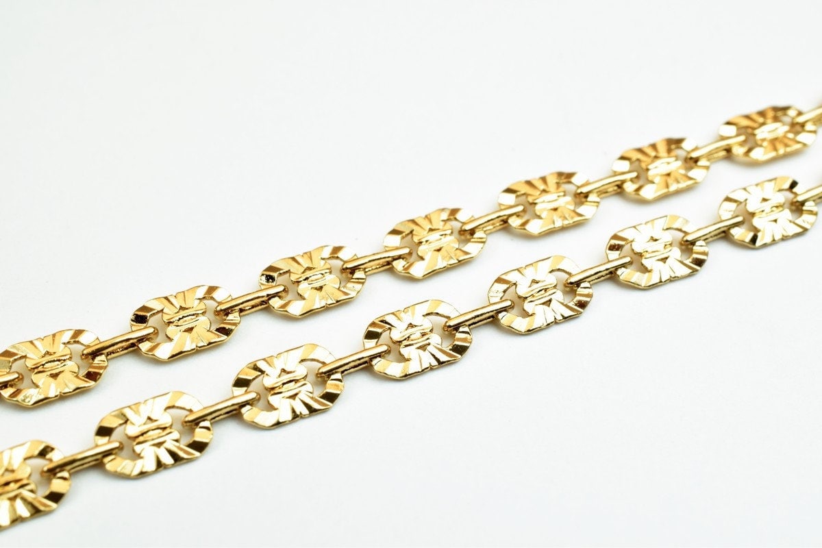 18K Pinky Gold Filled Alternative Chain - 17.5 Inch Length, 4mm Width - Tarnish Resistant, Skin Friendly, Metal