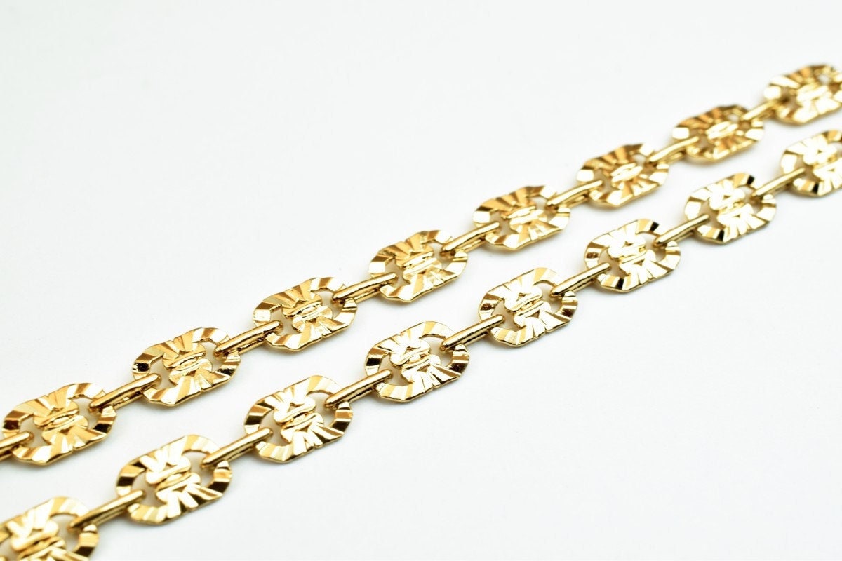 18K Pinky Gold Filled Alternative Chain - 17.5 Inch Length, 4mm Width - Tarnish Resistant, Skin Friendly, Metal