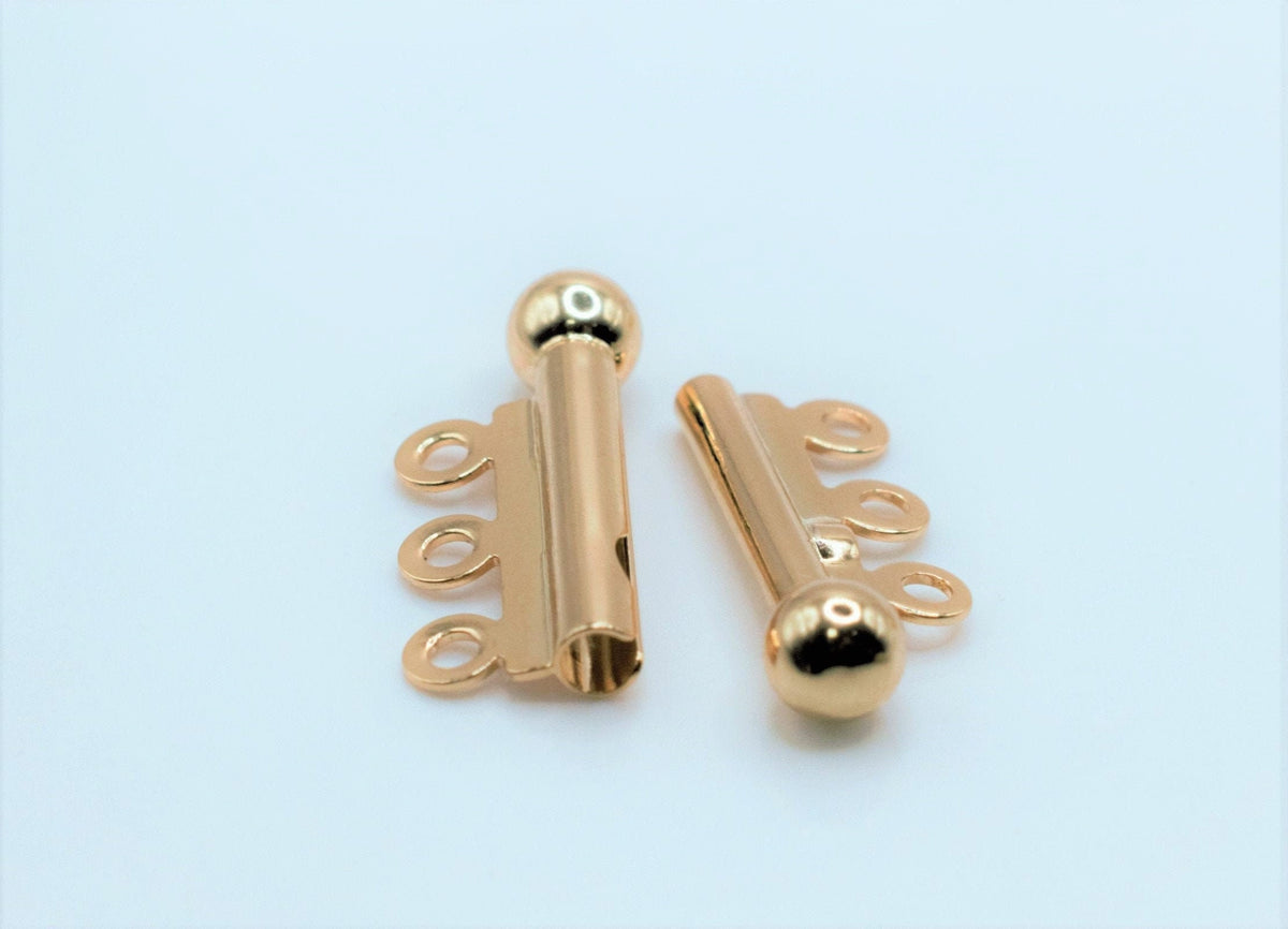 Gold Filled Look, EP clasp 3 lines bar clasp 26x14mm/Toggle 12mm jewelry making supplies - detail image 3