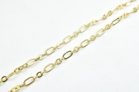 18K gold filled EP tarnish resistant Chain 17.25" Inches Long 2.5mm width 0.5mm Thickness CG266 jewelry making supplies
