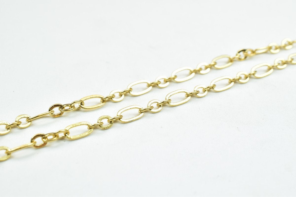 18K gold filled EP tarnish resistant Chain 17.25" Inches Long 2.5mm width 0.5mm Thickness CG266 jewelry making supplies -...
