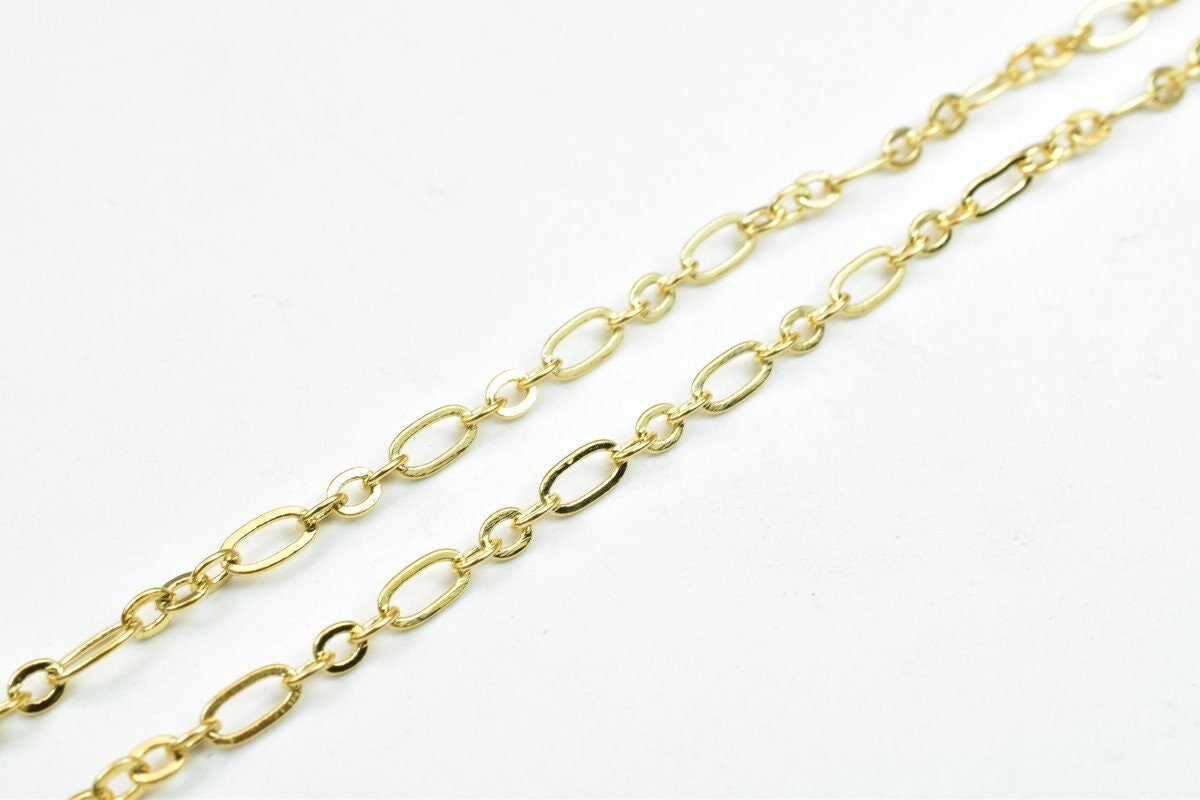 18K gold filled EP tarnish resistant Chain 17.25" Inches Long 2.5mm width 0.5mm Thickness CG266 jewelry making supplies -...