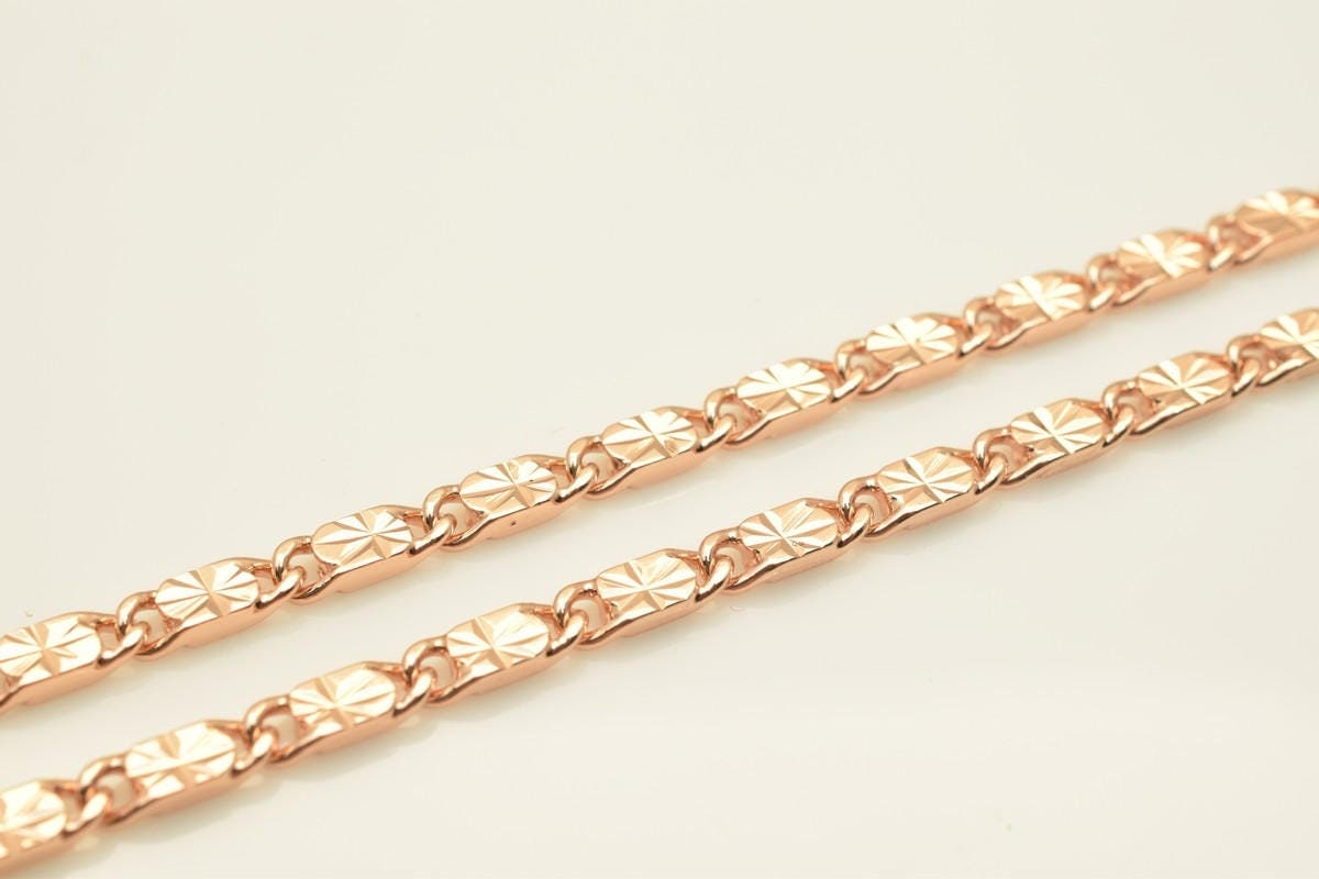 18K Rose gold filled EP tarnish resistant Chain 19" Inch CG208 jewelry making supplies