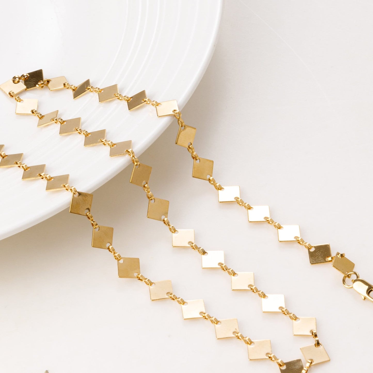 9mmx6mm Gold Plated Chain Fancy Cable Chain/Diamond Link Chain 18K Gold plated Chain Sold by Foot For Jewelry Making GFC09...