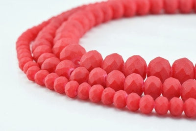 Matte Glass Beads Donut Rondelle Faceted for Jewelry Decoration Chandelier 3x4mm, 4x6mm and 6x8mm. 3 Sizes Group 60 PCs ea...