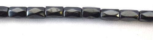 5x8mm Tubular Faceted Hematite Beads, Sold by 1 strand of 54 pcs, 1mm hole opening, 35grams/pk jewelry making supplies - d...