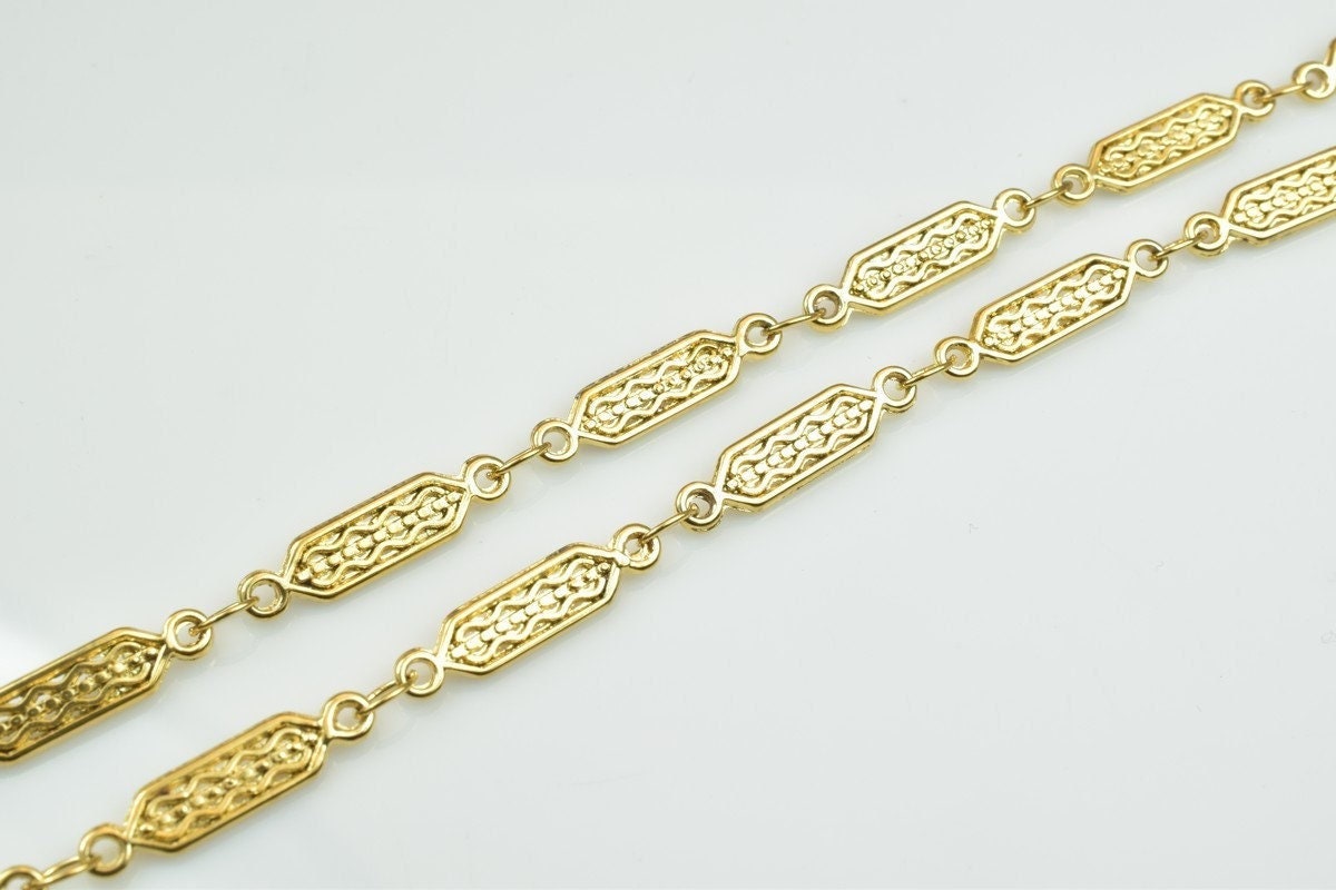 18k gold filled EP chain 17.5" inch square cg248 jewelry making supplies - detail image 2