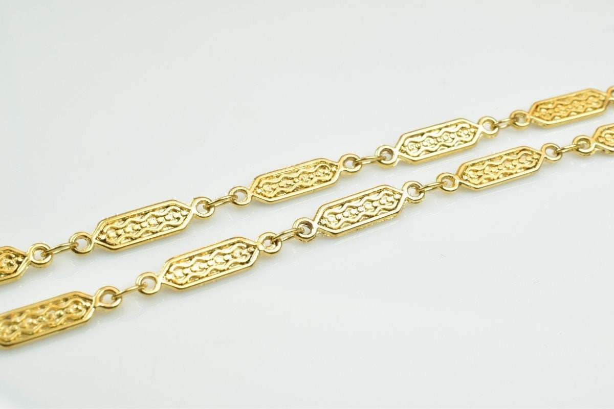 18k gold filled EP chain 17.5" inch square cg248 jewelry making supplies - detail image 3