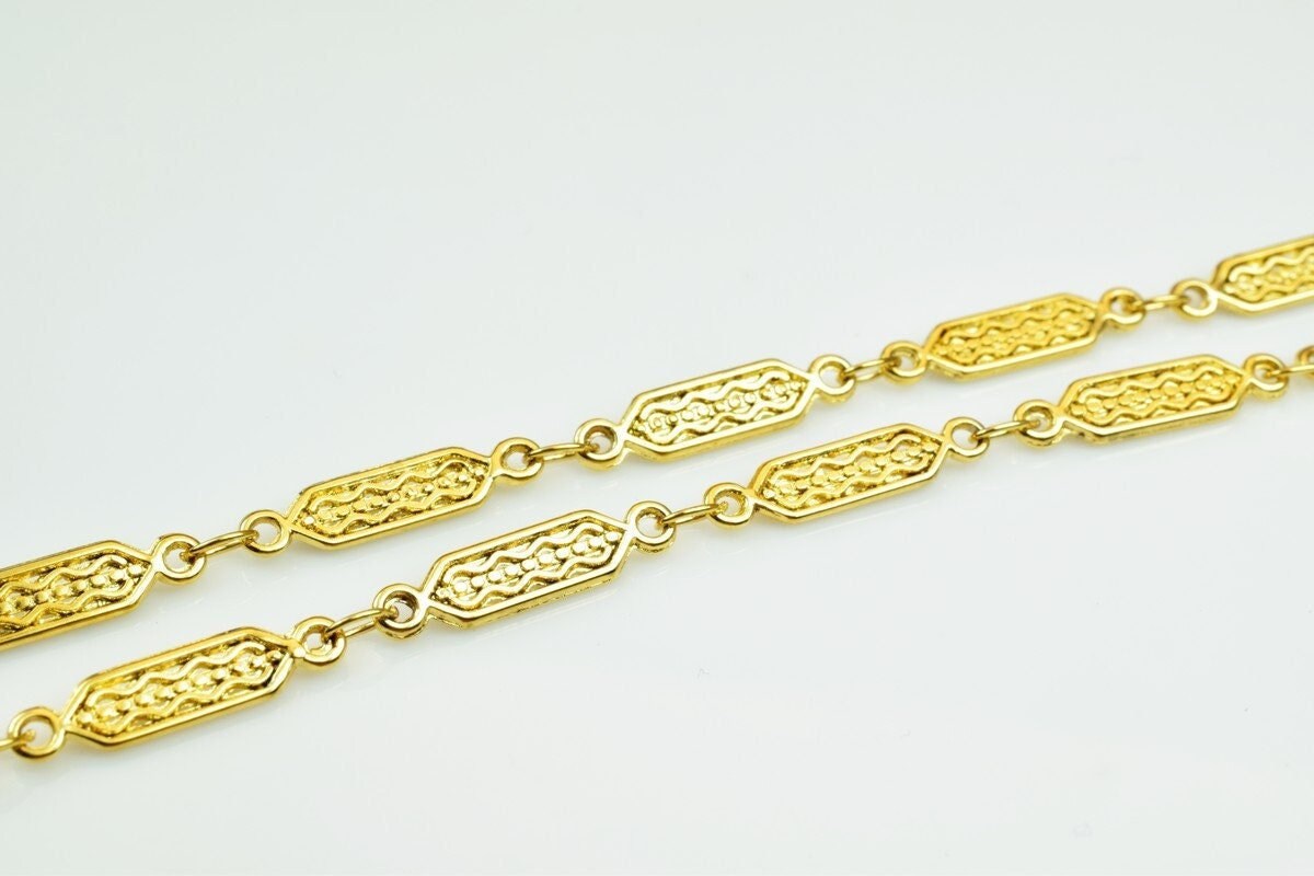 18k gold filled EP chain 17.5" inch square cg248 jewelry making supplies - detail image 5