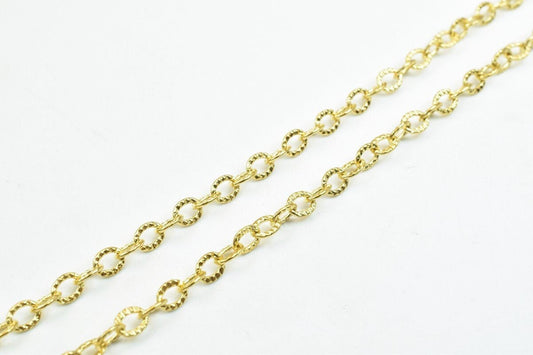 18K gold filled EP tarnish resistant Chain Size 17.5" Inches, Width 2.5mm, Thickness 1mm For Jewelry Making CG265 jewelry...