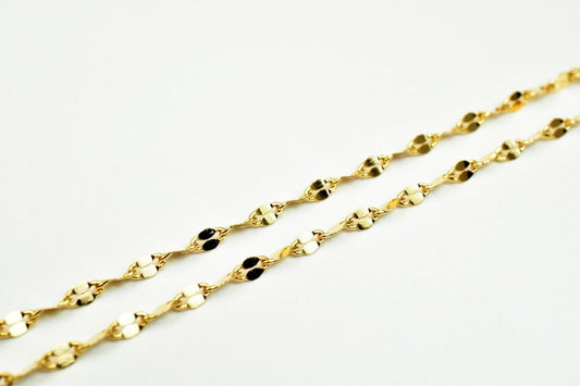 18k Pinky Gold Filled Look, EP chain size 17.25" long 2mm width 0.5mm thick  CG334 jewelry making supplies