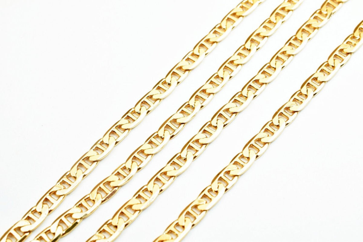 18K Gold Filled Alternative Anchor Chain: Classic Durable Jewelry, Tarnish Resistant (3mm Width, 17.25 Inches)