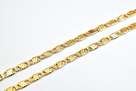 18K Pinky Gold Filled Alternative Chain: Durable , Light Pink (17.3" Long, 2.5mm Wide, Jewelry Making)