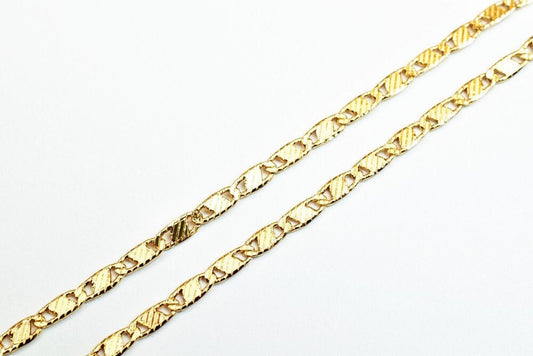 18K Pinky Gold Filled Alternative Chain: Durable , Light Pink (17.3" Long, 2.5mm Wide, Jewelry Making)