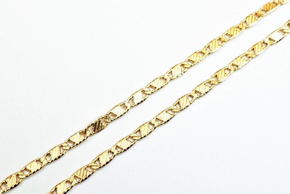 18K Pinky Gold Filled Alternative Chain: Durable , Light Pink (17.3" Long, 2.5mm Wide, Jewelry Making)