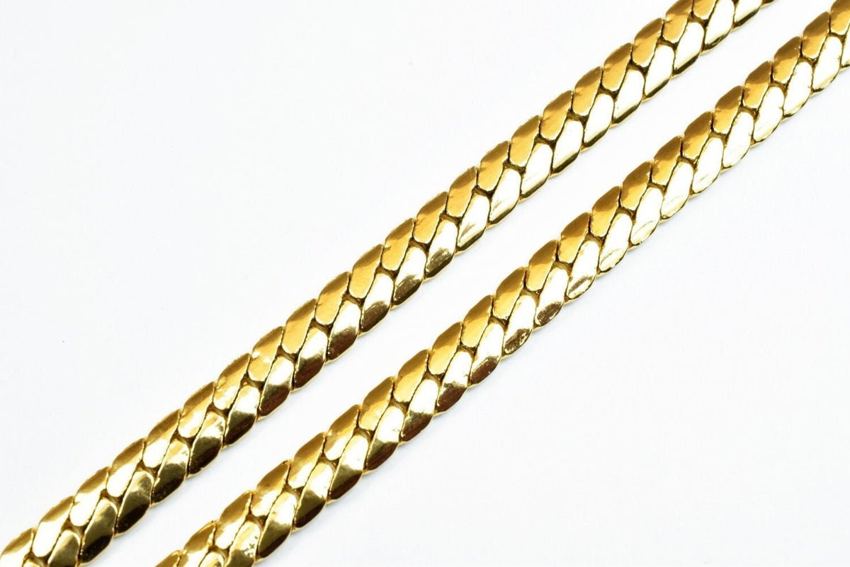 18k gold filled EP herringbone cuban chain 18kt gold filled size 18"/20" inch long 5mm/4mm width item #cg440/cg514 jewelry...